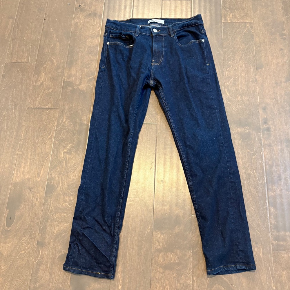 Zara Denimwear Men Jeans 31x31 Dark Wash Slim Tapered Fit Morocco Stretch Denim
